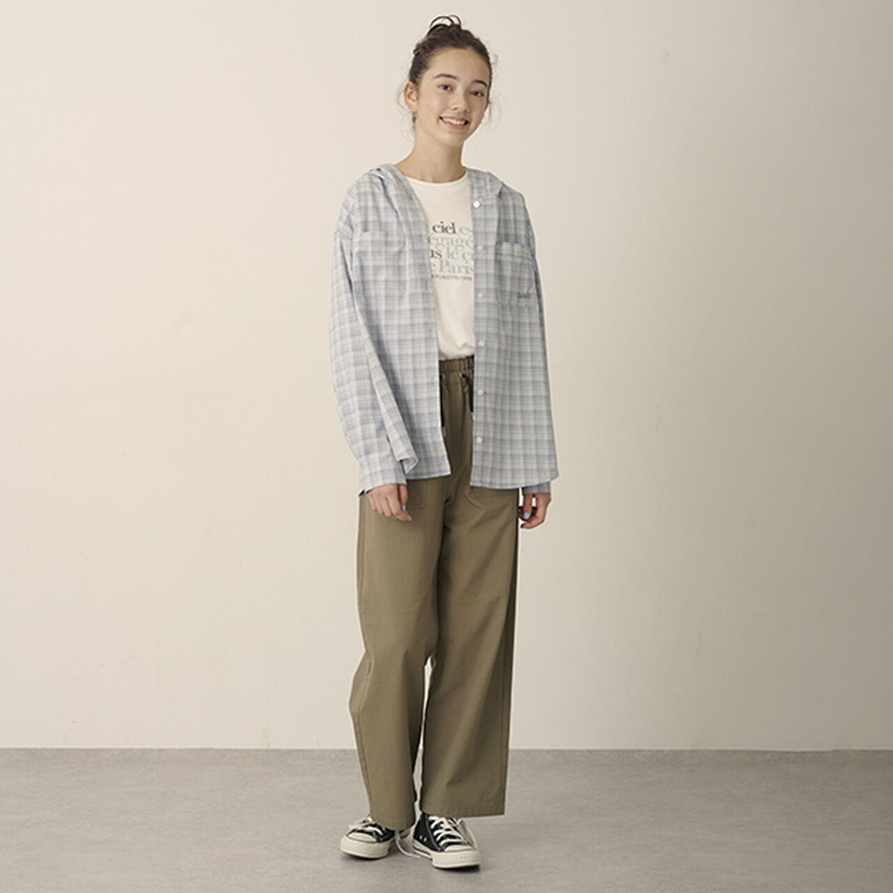 Long Sleeve Shirt Parka + Long Sleeve T-Shirt Set,Blue gray, large image number 17