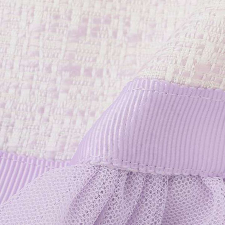 Tweed & Tulle Lace Embroidered Docking Dress,Lavender, medium image number 2