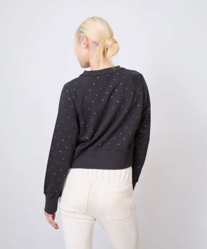 Rhinestone Fleece Pullover,Beige, medium image number 7