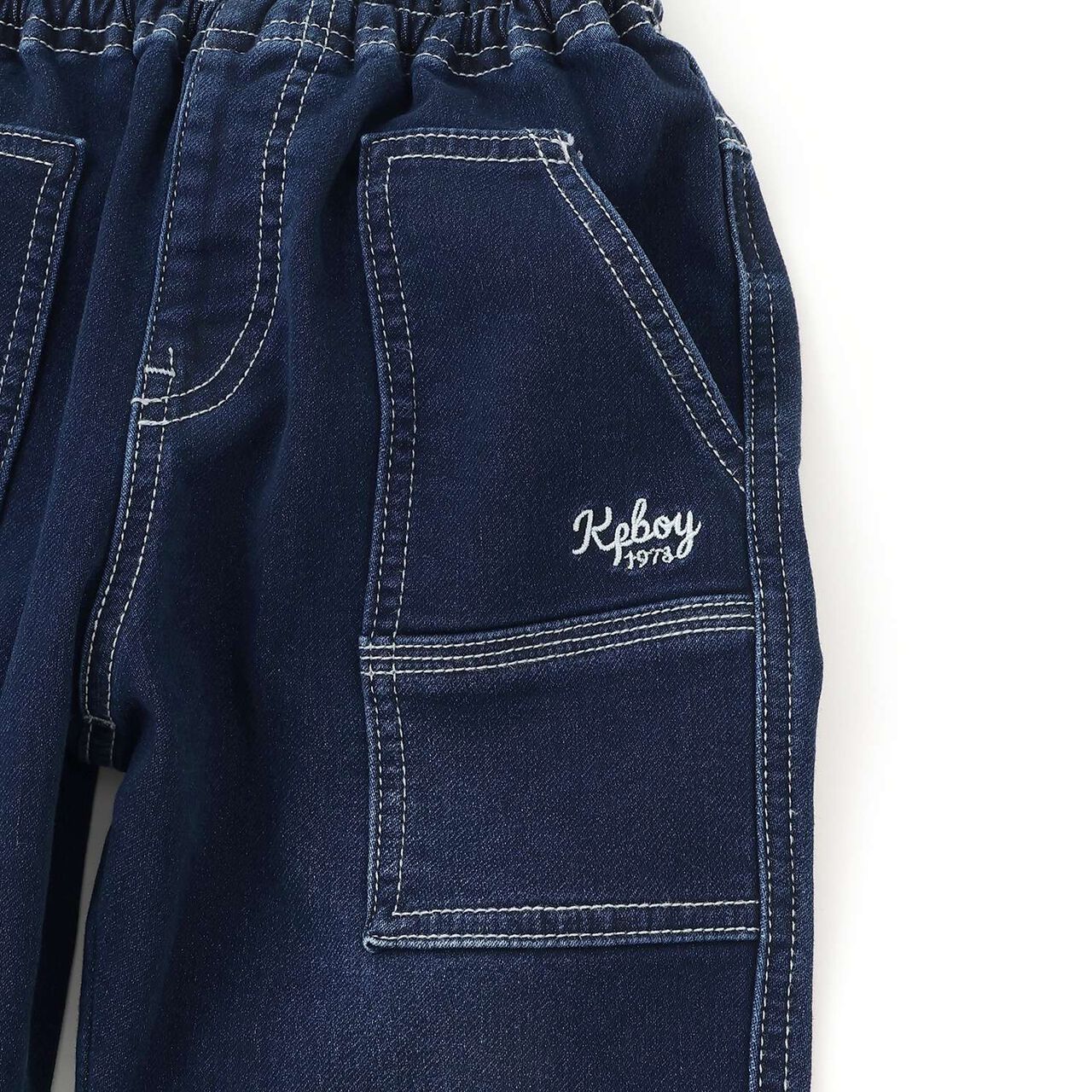 Stretch Denim Painter Pants,Navy, large image number 3