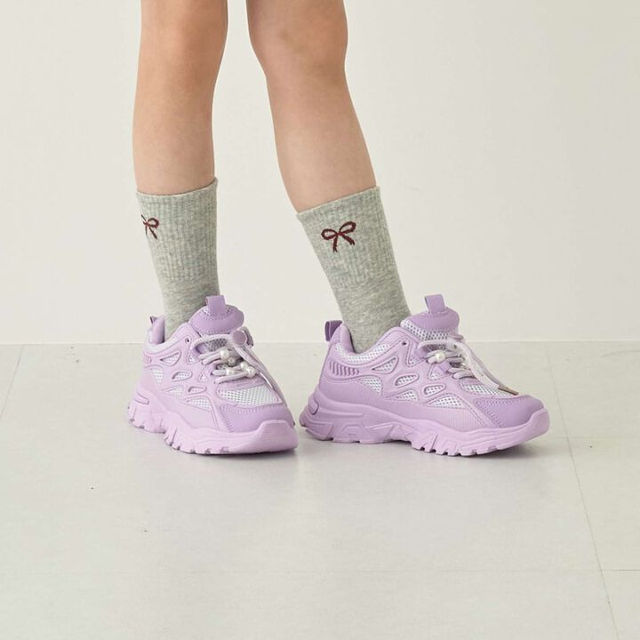 Pearl-Accented Sneakers [Kids] [Girls],Pink, medium image number 3