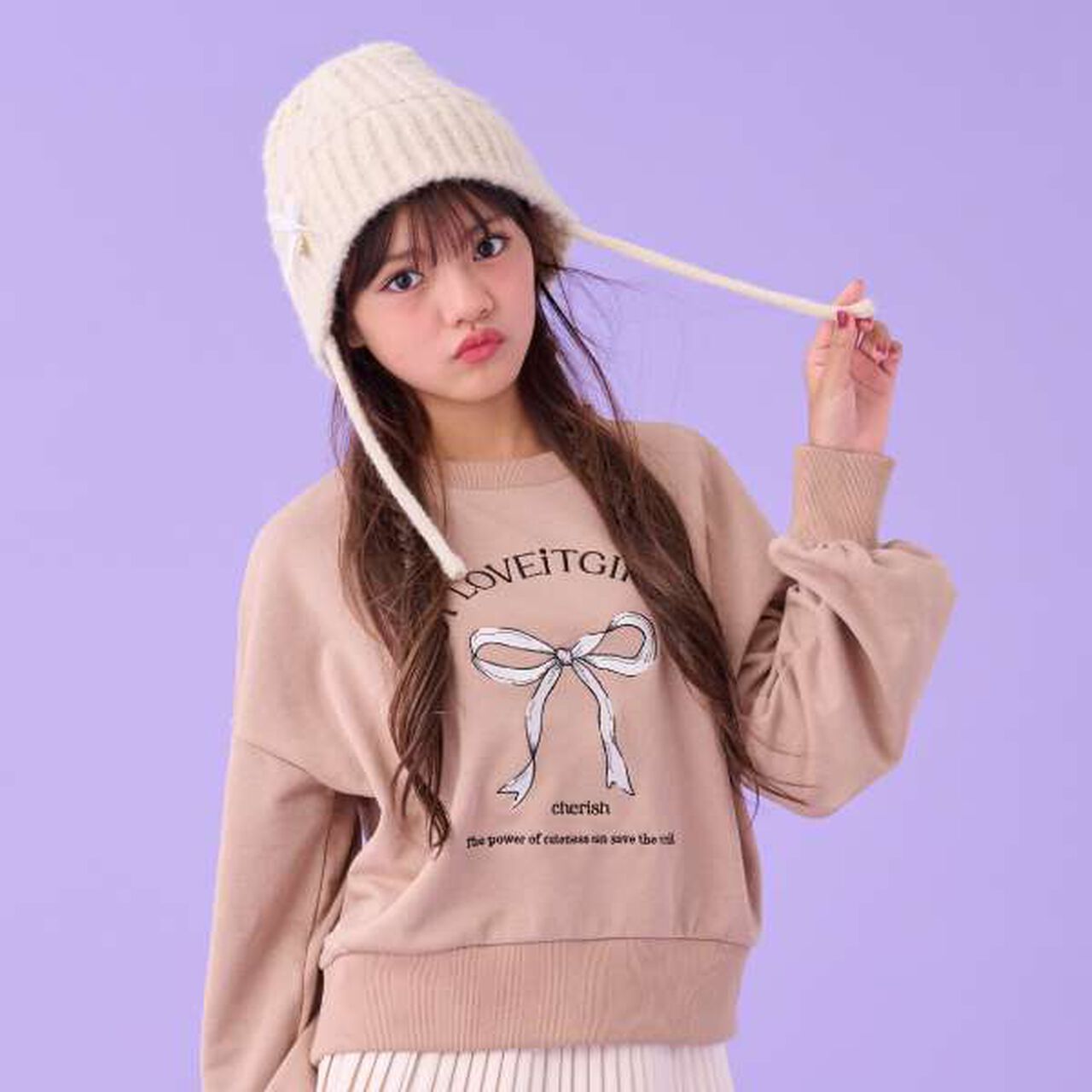 Ribbon Knit Beanie,Gray, large image number 7