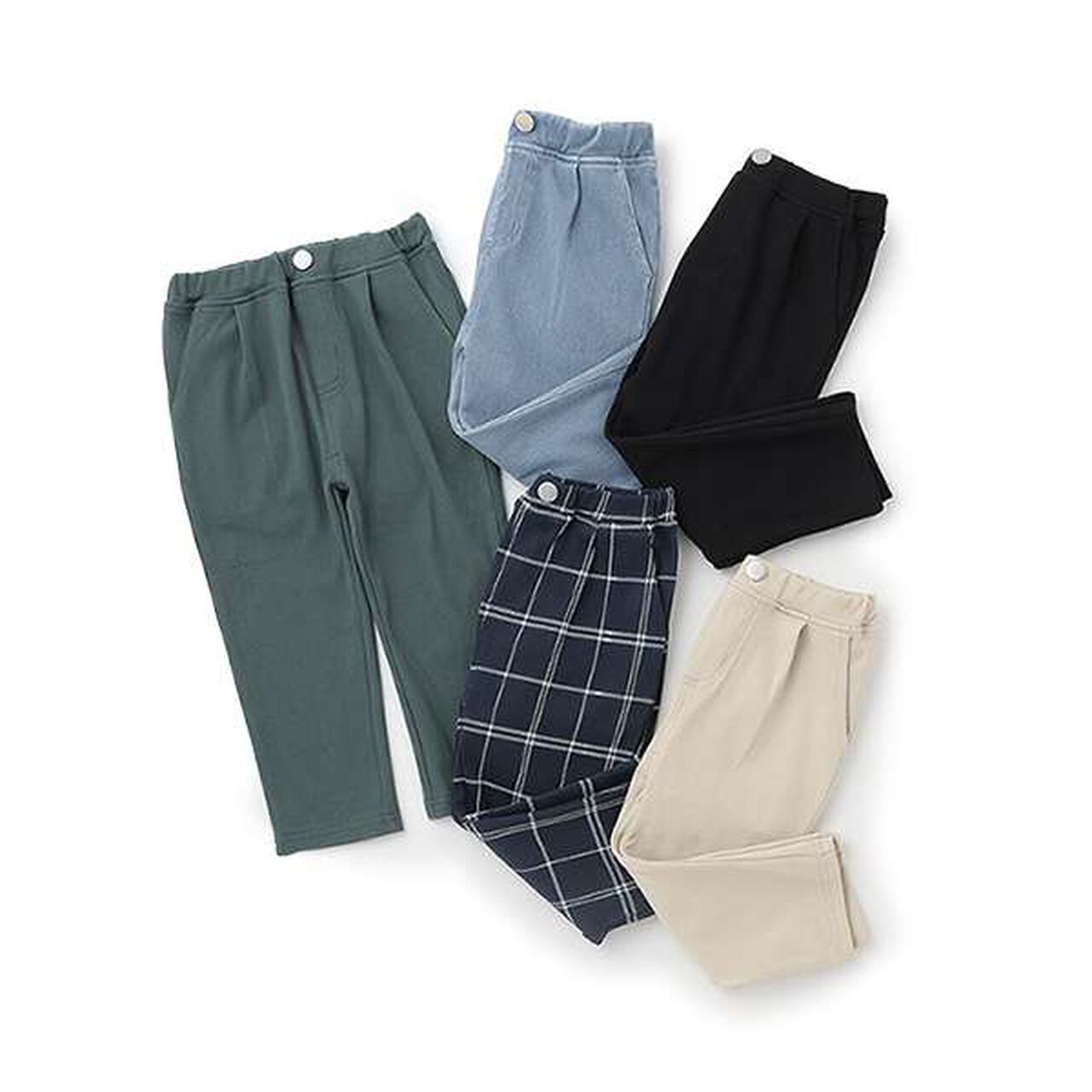 [Smile Series] Boys Tuck Pants,Black, large image number 9