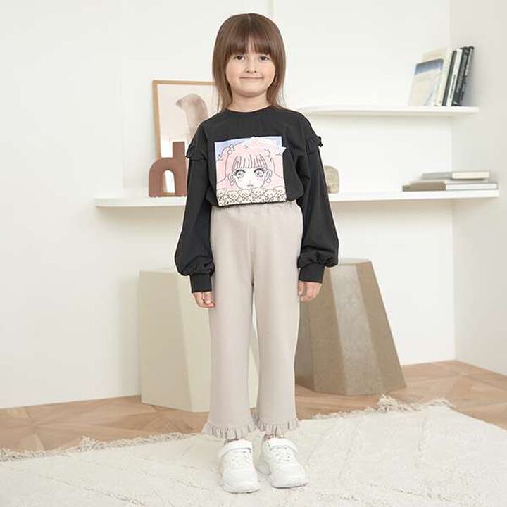 Tomo Frilly Flare Pants,Blue gray, medium image number 16