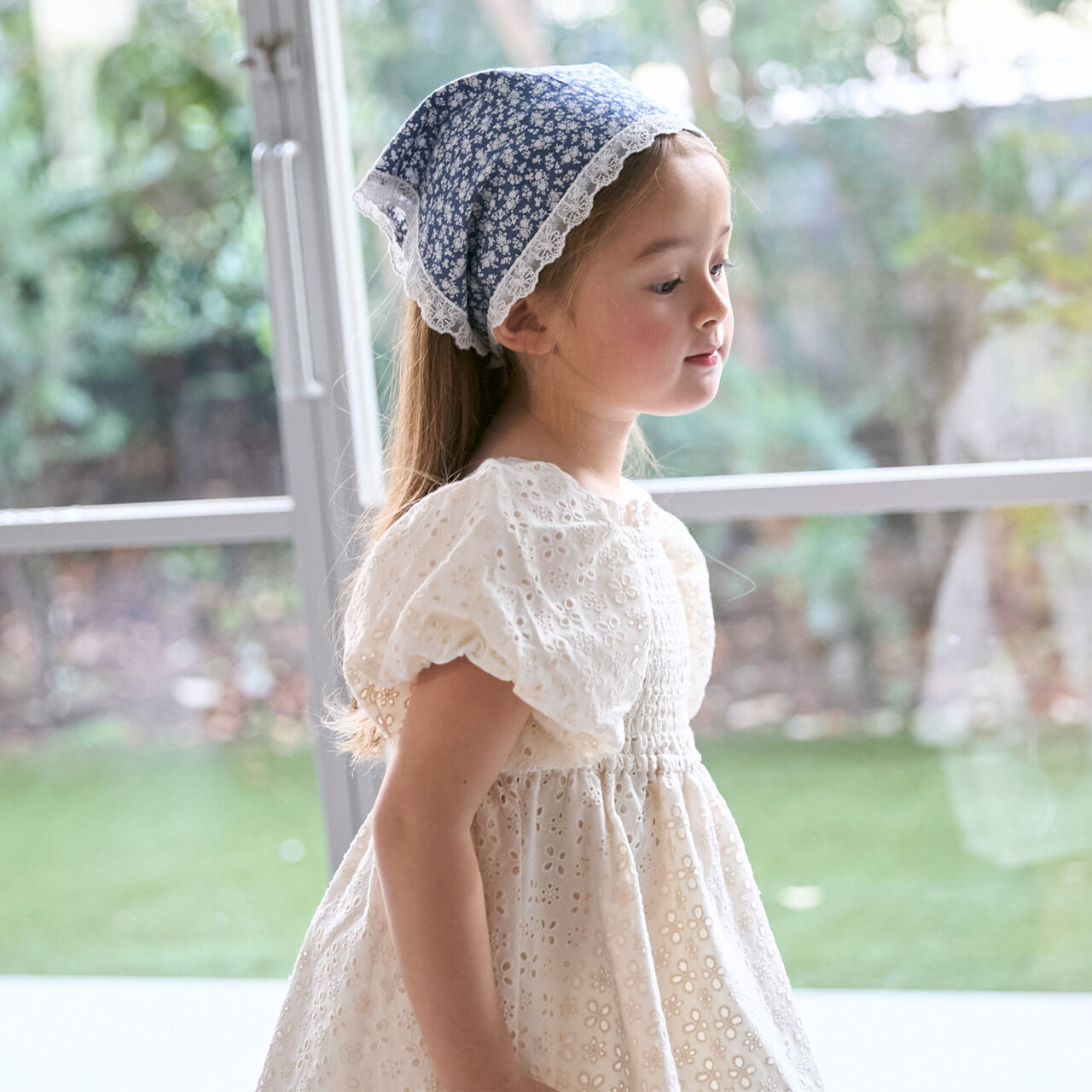 [Link] Lace Puff Sleeve Tunic,Turquoise, large image number 5