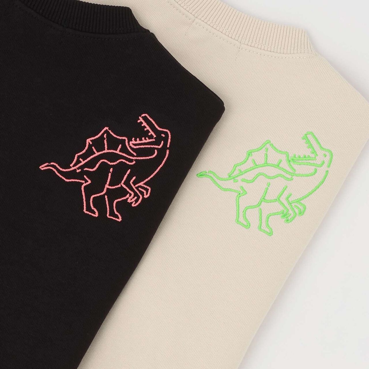 Dinosaur Embroidered Sweatshirt,Light beige, large image number 8