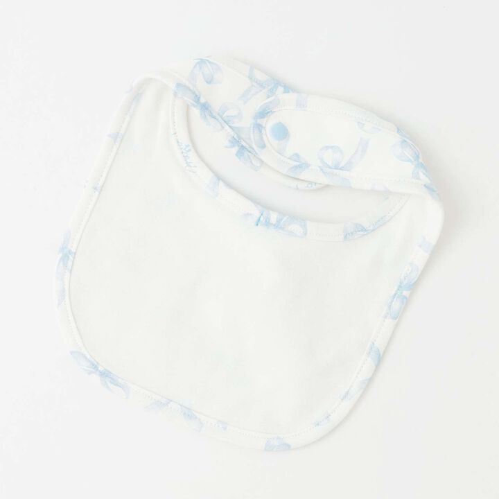[Box Included] Ribbon Pattern Short-Sleeve 2-Way All-in-One & Bib Set,Sax blue, medium image number 8