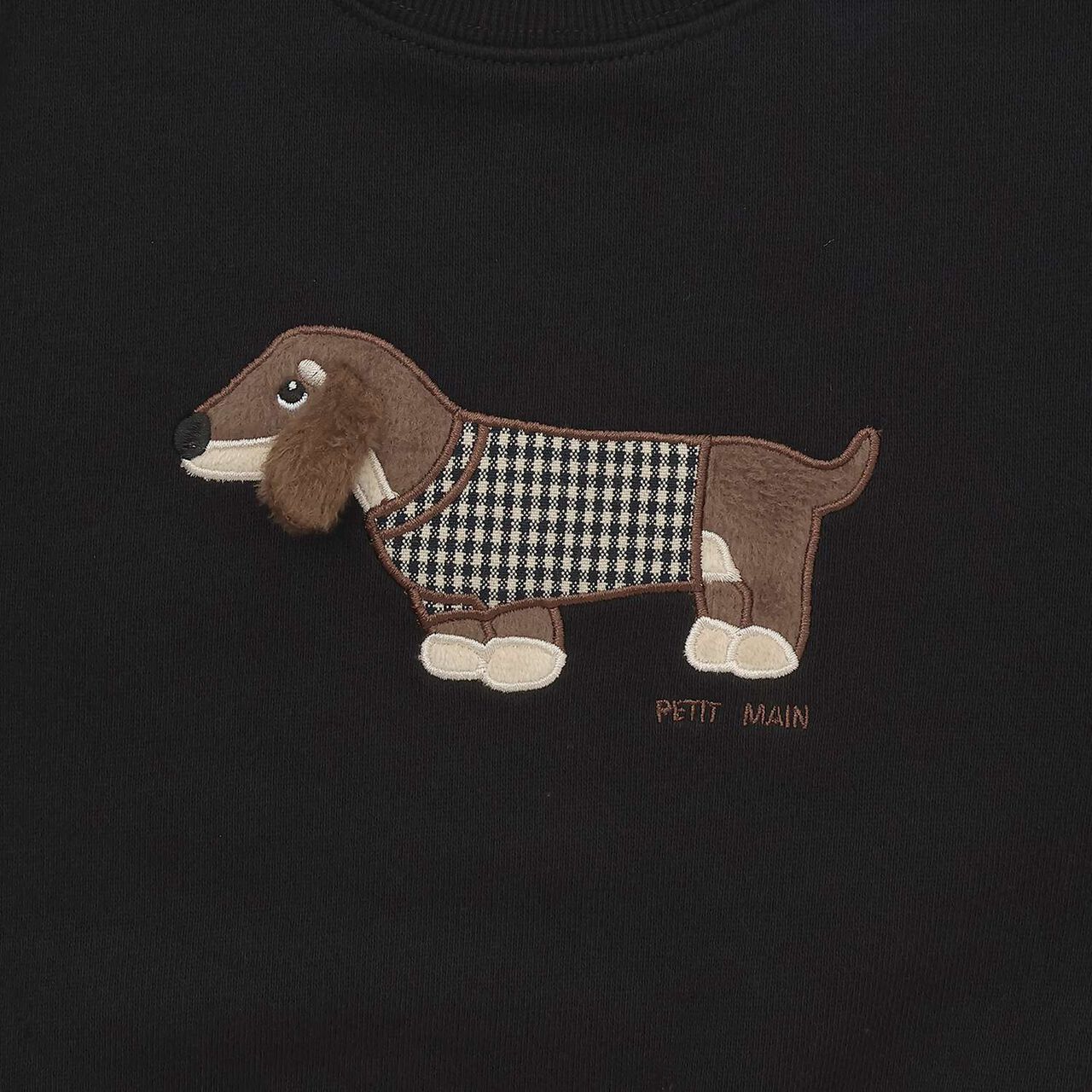 Dinosaur & Dog Appliqu&eacute; Sweatshirt,Black, large image number 8