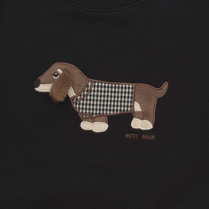 Dinosaur & Dog Appliqu&eacute; Sweatshirt,Black, medium image number 8
