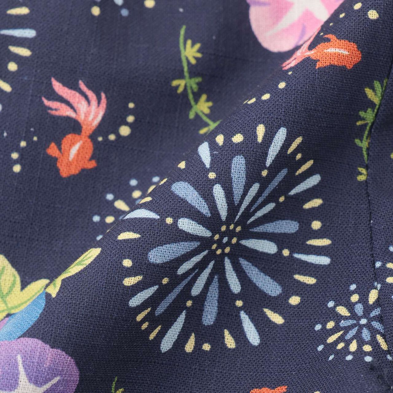[Web Exclusive] GIRLS All-Over Pattern Jinbei,Navy, large image number 15