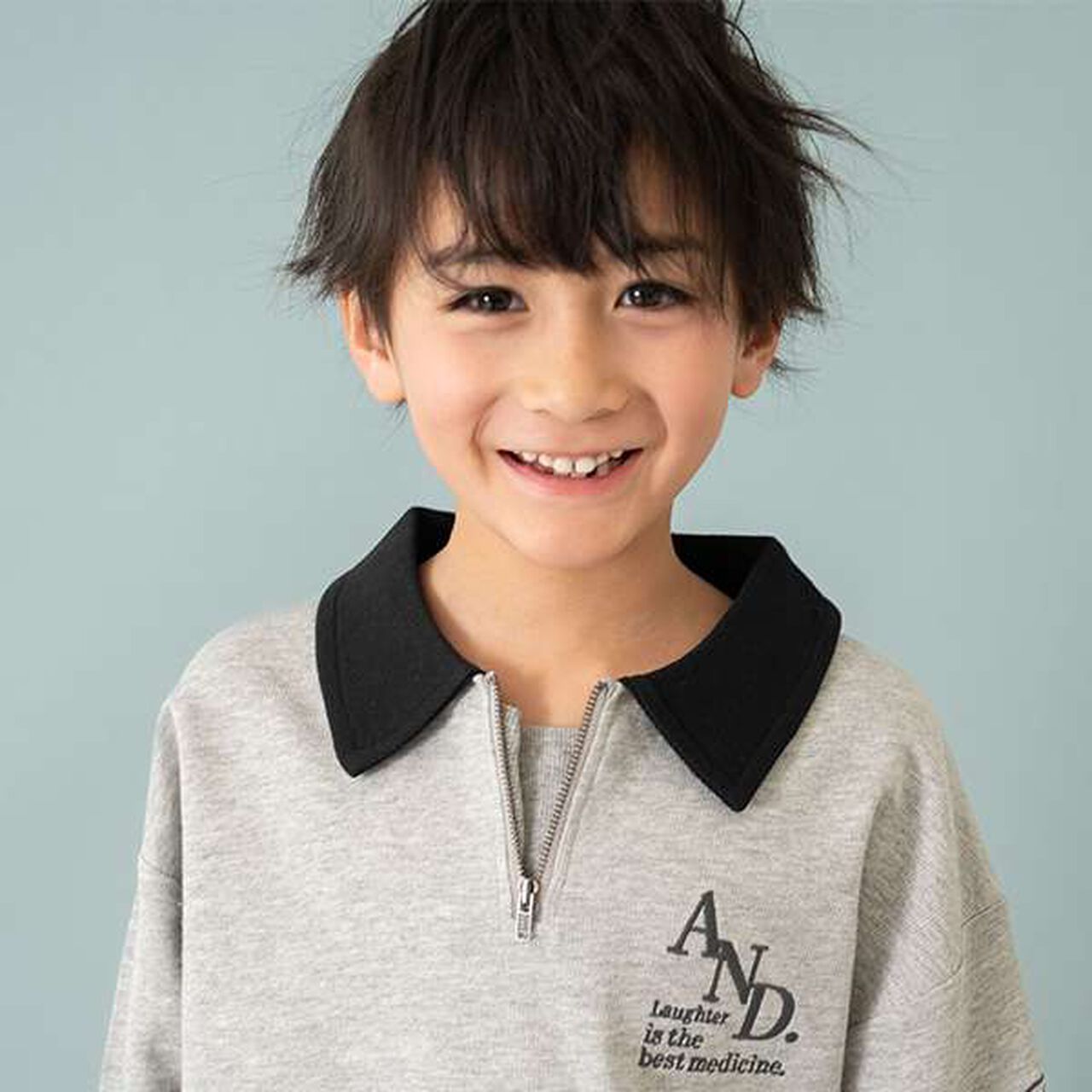 Half-Zip Wide Sweatshirt,Blue, large image number 22