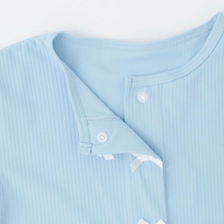 [SWIM] [UV Protection] Rash Guard Cardigan with Ribbon,Sax blue, medium image number 6