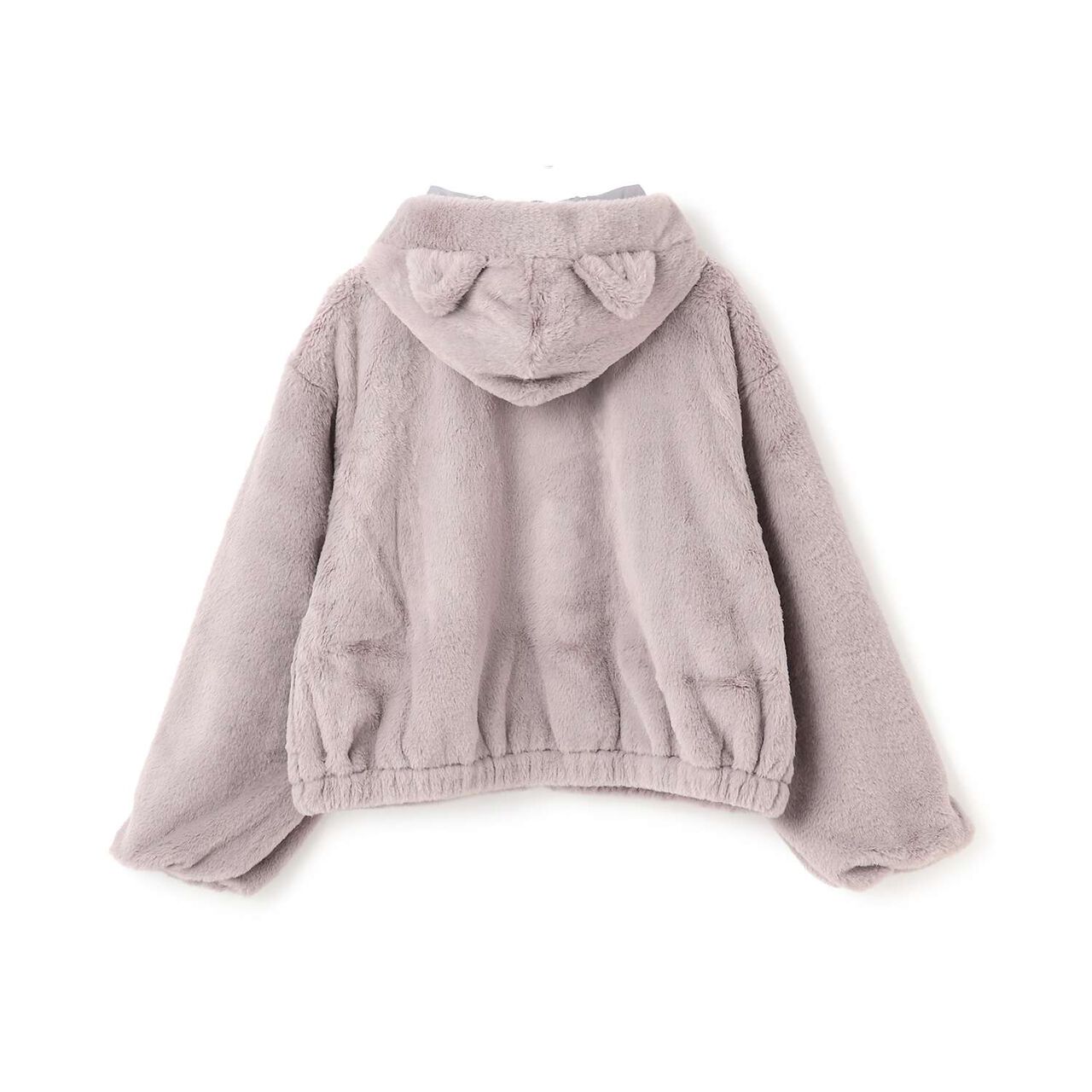 [Milky Coast] Cat Ear Fur Parka,Light gray, large image number 1