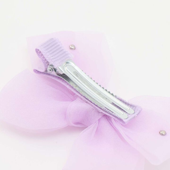 Imitation Pearl Ribbon Hair Clip Set of 2 [Kids Girls],Emerald green, medium image number 10