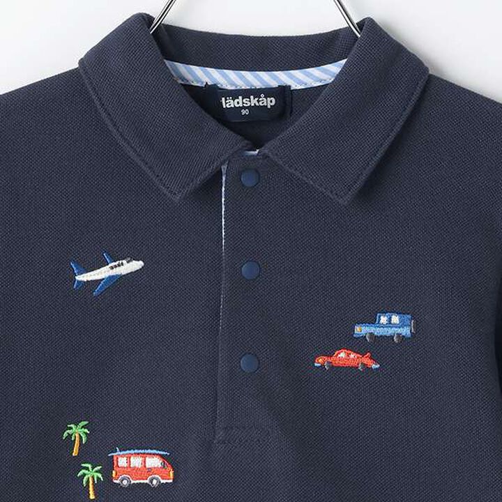 Vehicle Embroidery Short-Sleeve Polo Shirt,Off white, medium image number 4