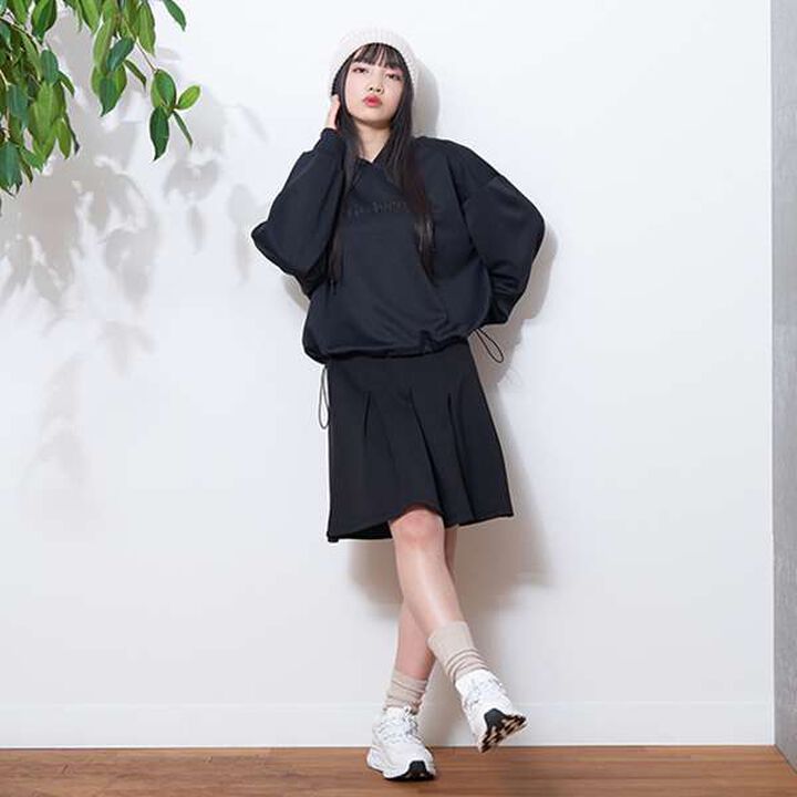 [LTXC] Flare Skirt with Inner Pants Included - Cardboard Box Design,Black, medium image number 5