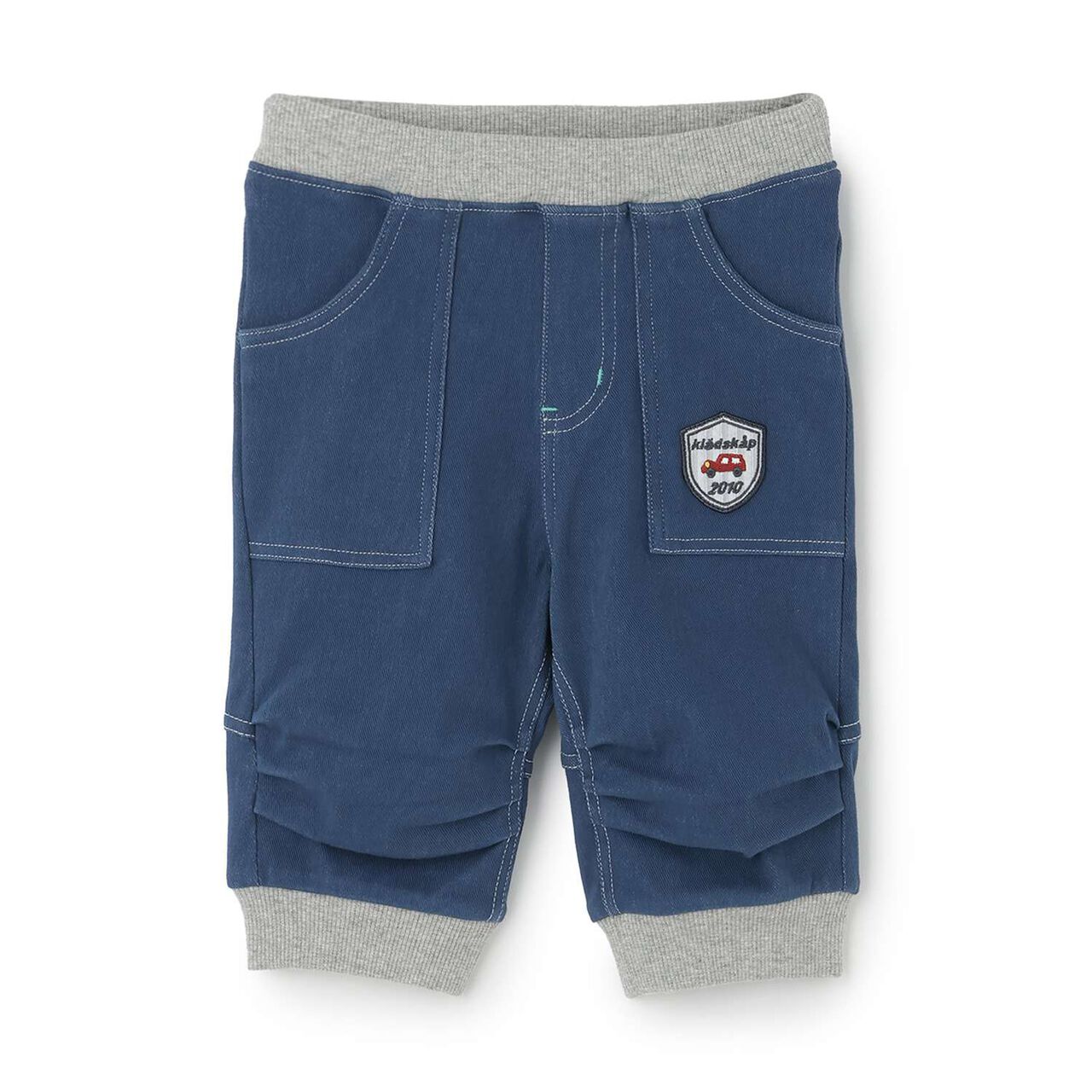 Kid's 6-Length Ribbed Hem Pants,Blue, large image number 0