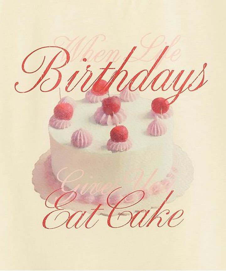 Cake Motif Short Sleeve T-Shirt,Red, medium image number 7