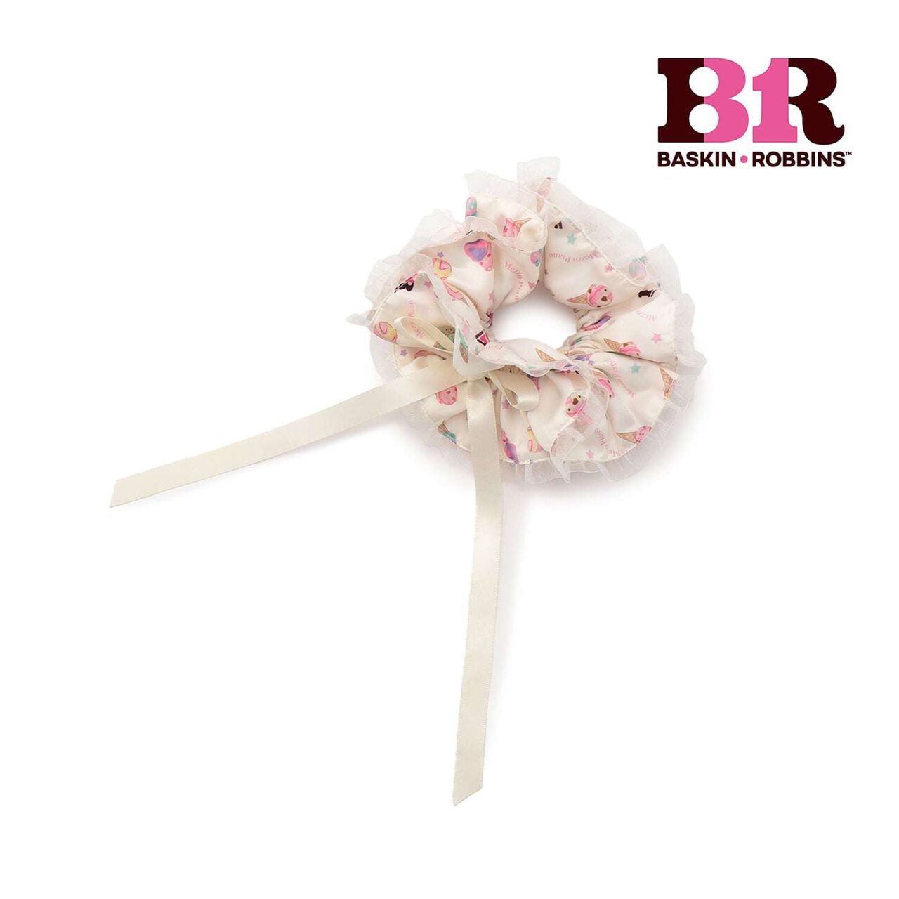 [Baskin-Robbins] Ice Cream Pattern Scrunchie,Off white, large image number 1