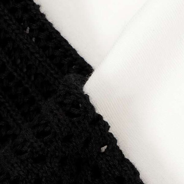 [AMI] Patchwork Knit Mesh Vest Set,Black, medium image number 19