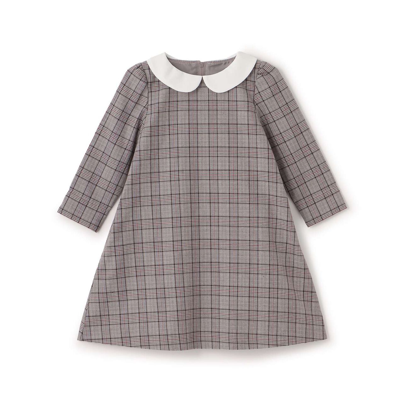 Semi-Formal Collared Long-Sleeve One-Piece Dress,Beige, large image number 5