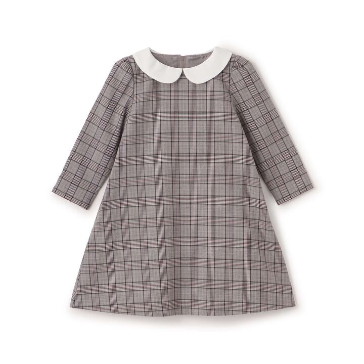 Semi-Formal Collared Long-Sleeve One-Piece Dress,Beige, medium image number 5