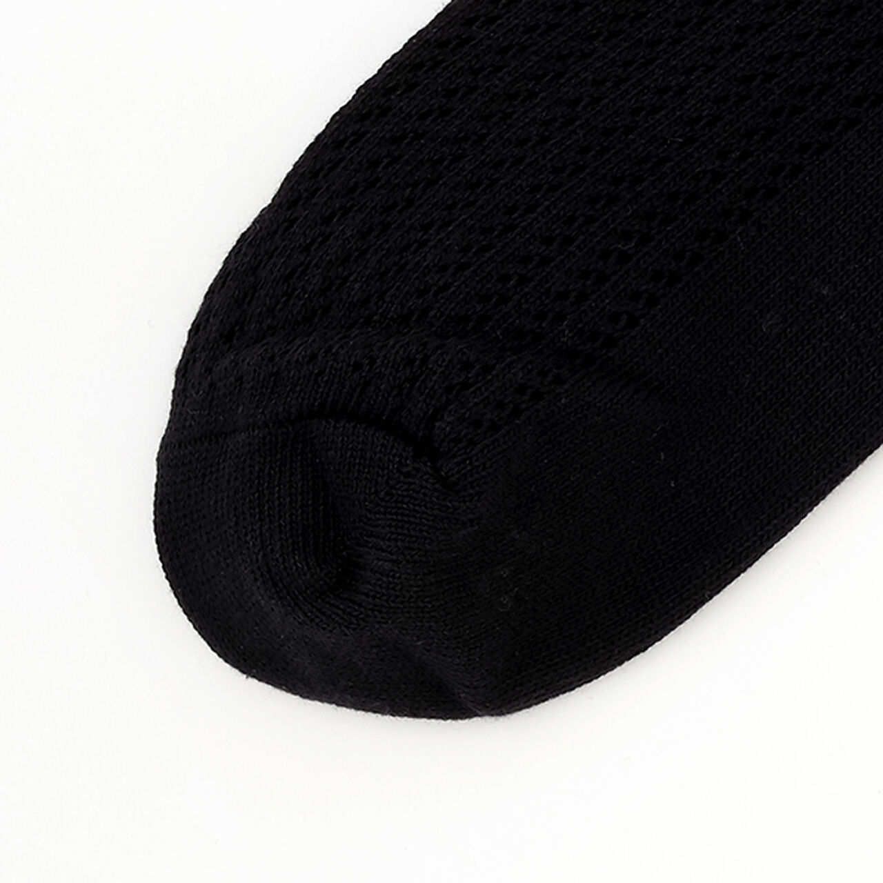 Knee-High Socks with Openwork Design and Stripes,Black, large image number 9