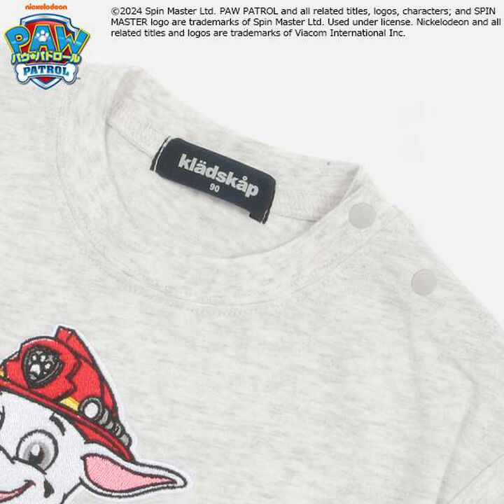 [Paw Patrol] Check Hem Short Sleeve T-Shirt,Smoke white, medium image number 5