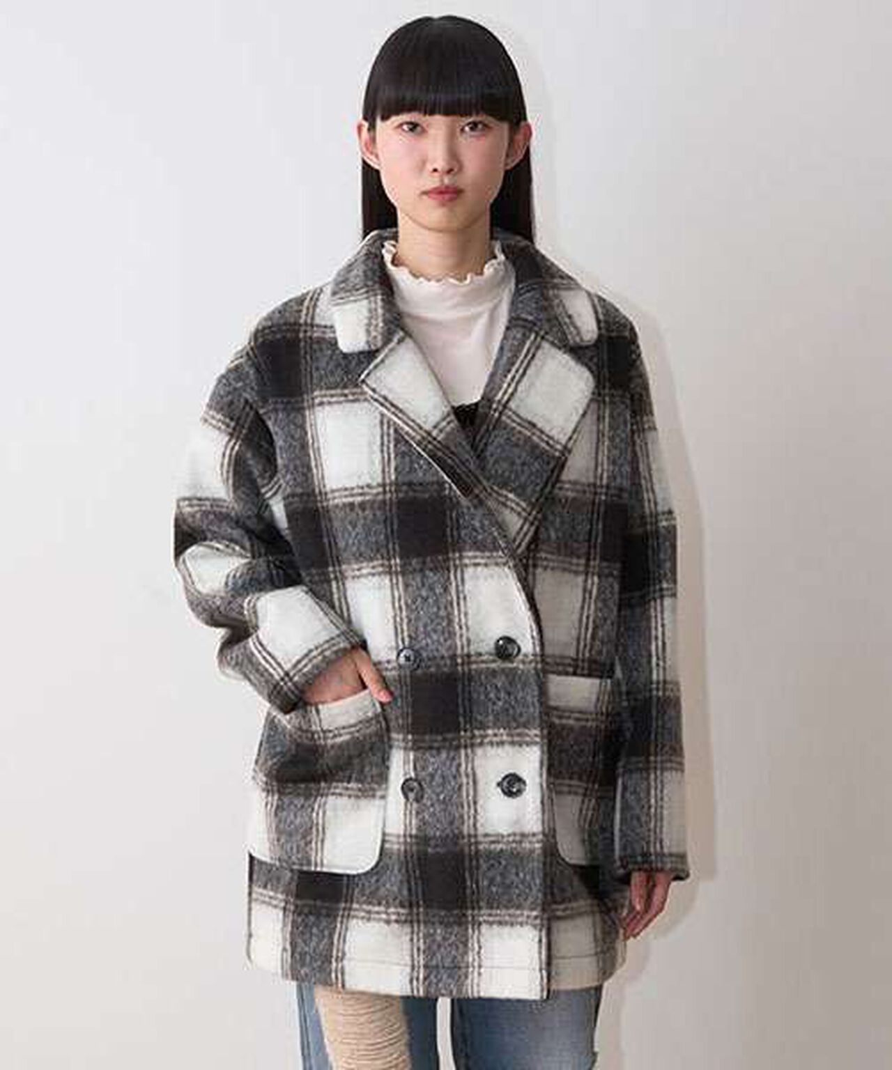 Fake Wool Jacket Coat,Multi color, large image number 0