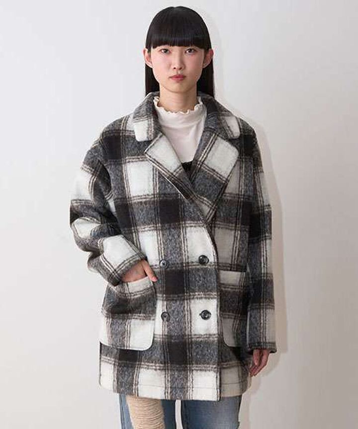 Fake Wool Jacket Coat,Multi color, medium image number 0