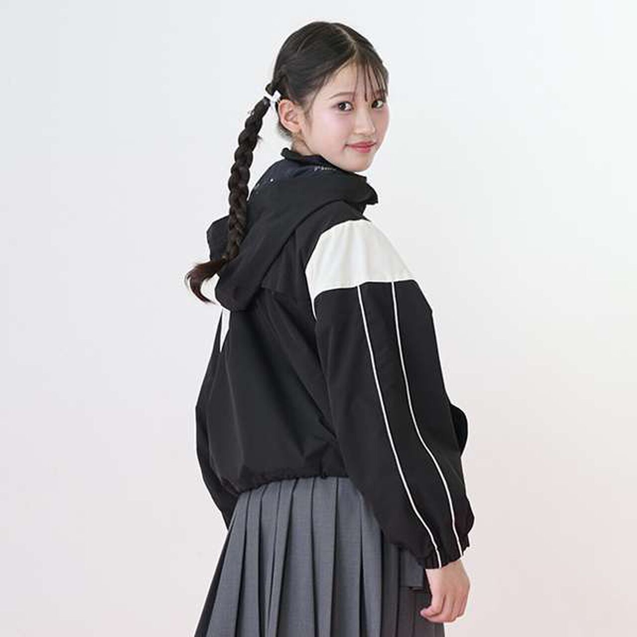 Water-Repellent Color Block Track Jacket,Black, large image number 16