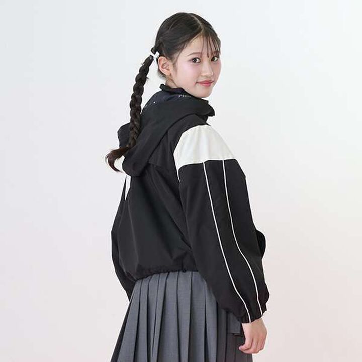 Water-Repellent Color Block Track Jacket,Black, medium image number 16