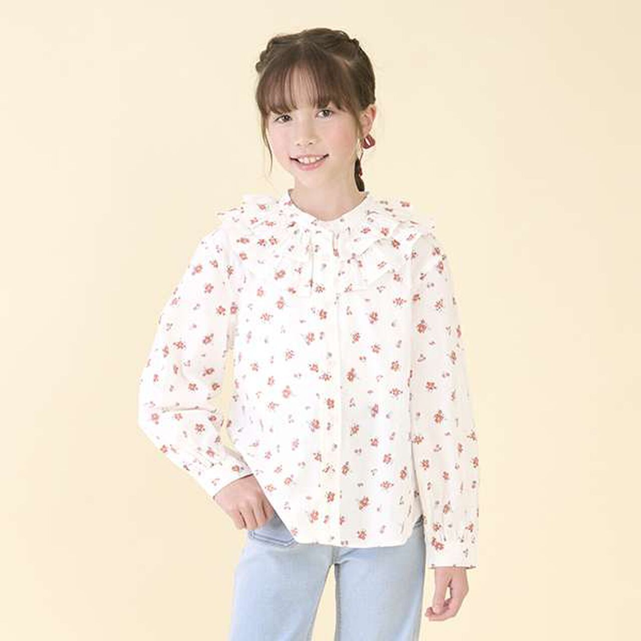 [Link] Frill Collar Blouse (Junior),Red, large image number 3