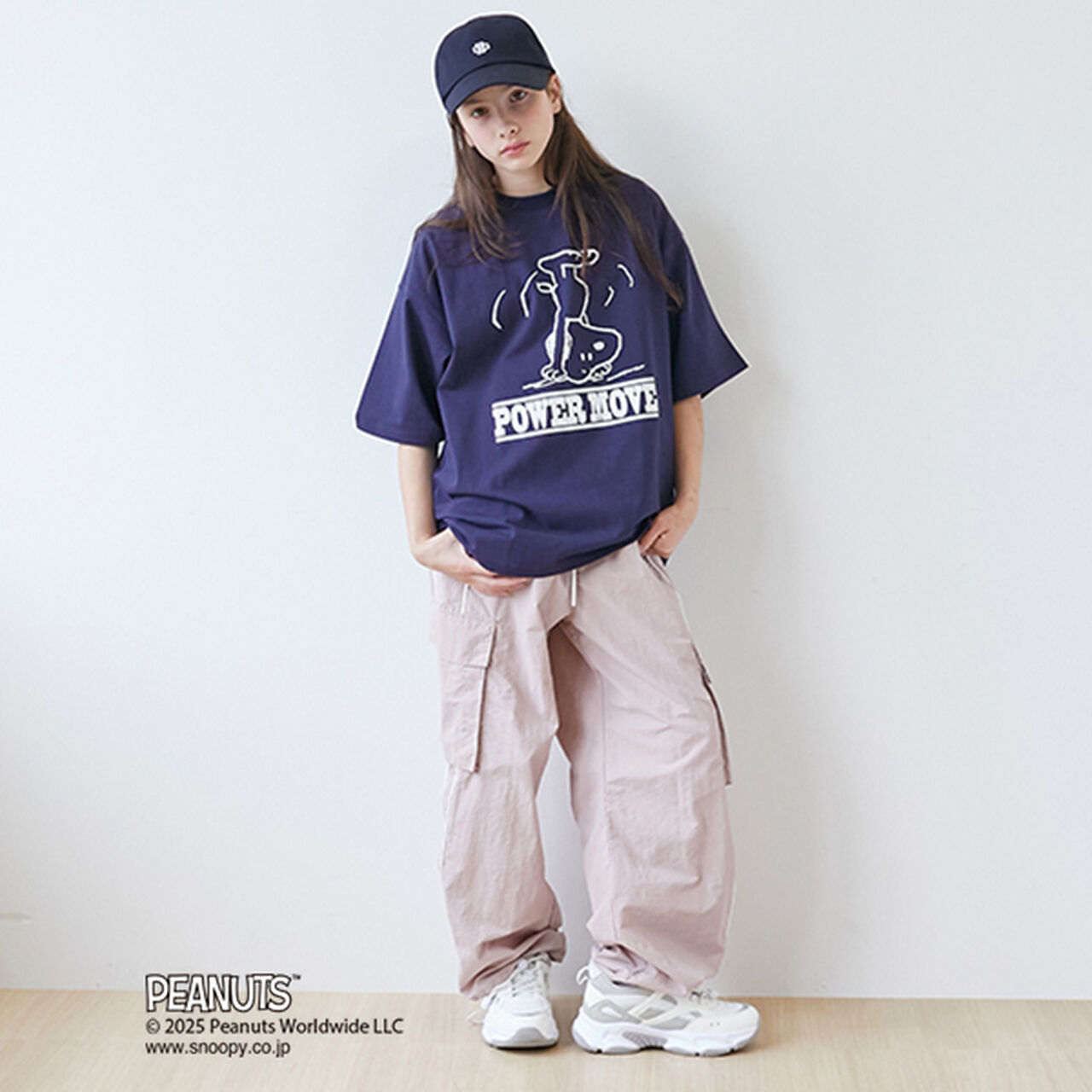 [GLSW.] [PEANUTS] Snoopy Power Move Front Print T-Shirt,White, large image number 3