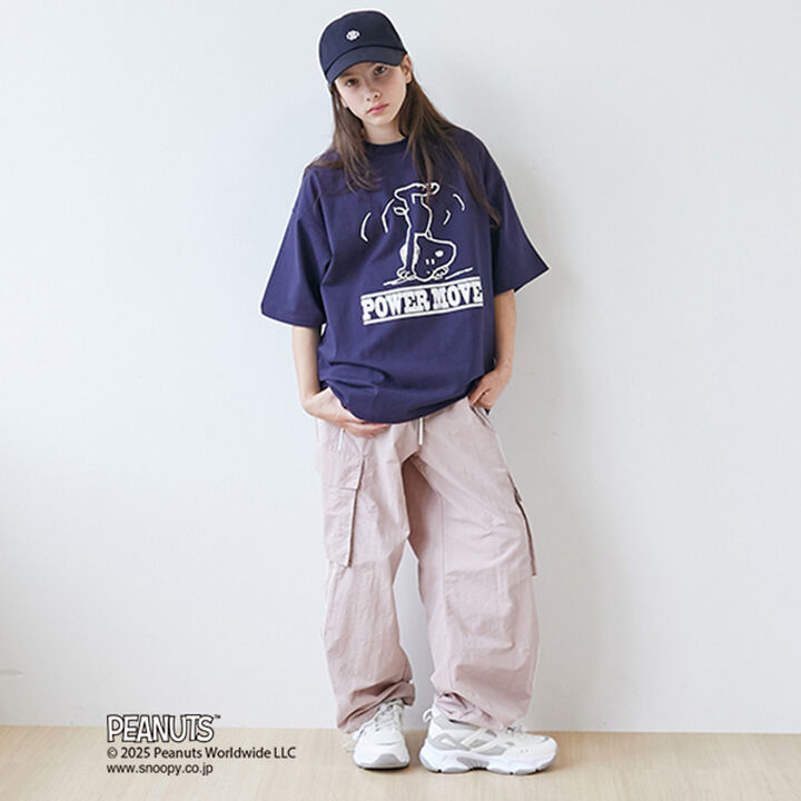 [GLSW.] [PEANUTS] Snoopy Power Move Front Print T-Shirt,White, medium image number 3