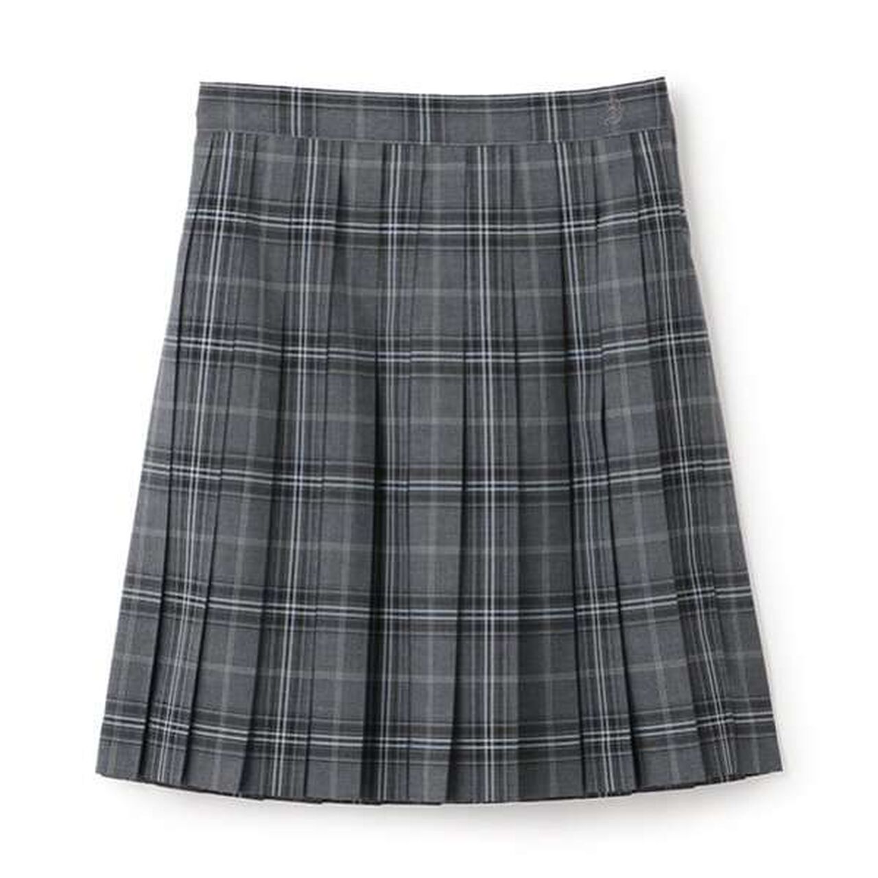 *52cm Length 24-Pleat Check Skirt,Blue, large image number 9