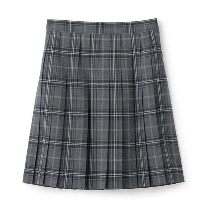*52cm Length 24-Pleat Check Skirt,Blue, medium image number 9