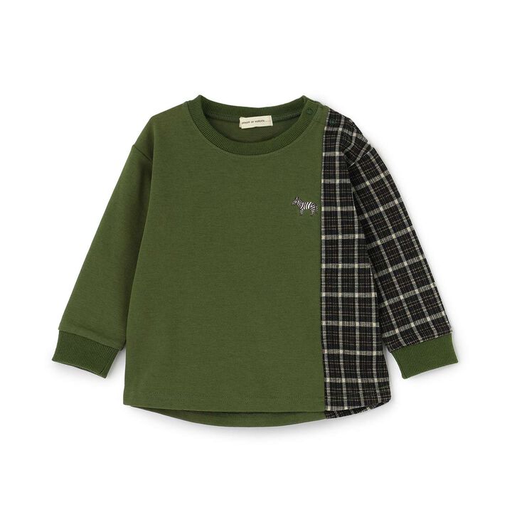 Jacquard Checkered Panel Sweatshirt,, medium