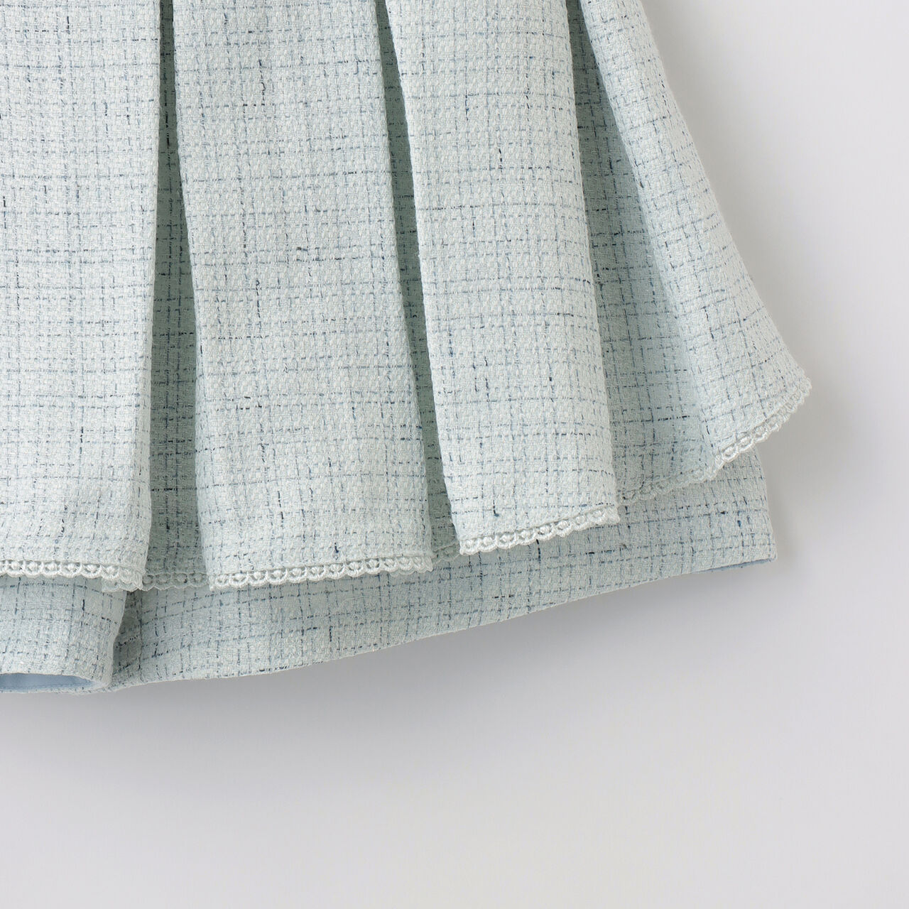 Lame Tweed Tacked Flare Shorts♪,Light blue, large image number 7