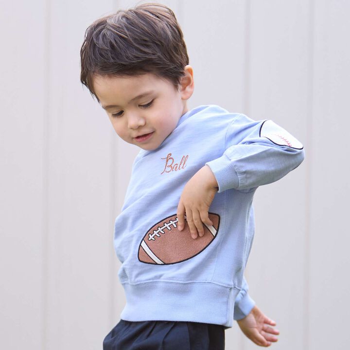 Ball Appliqu&eacute; Long-Sleeve T-Shirt,Smoke white, medium image number 1