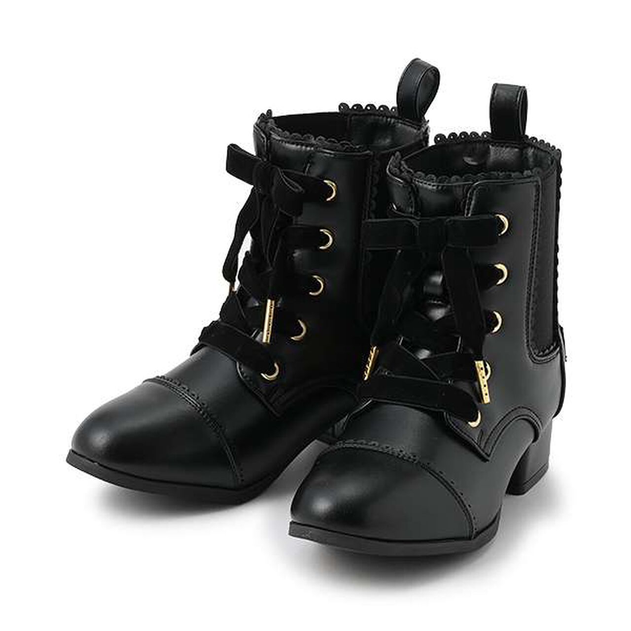 Lace-Up Ribbon Side Gore Boots,Dark brown, large image number 11