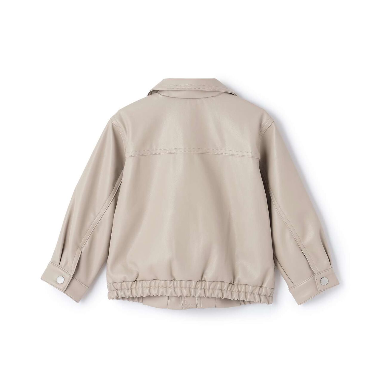 [Link] Faux Leather Jacket,Beige, large image number 5