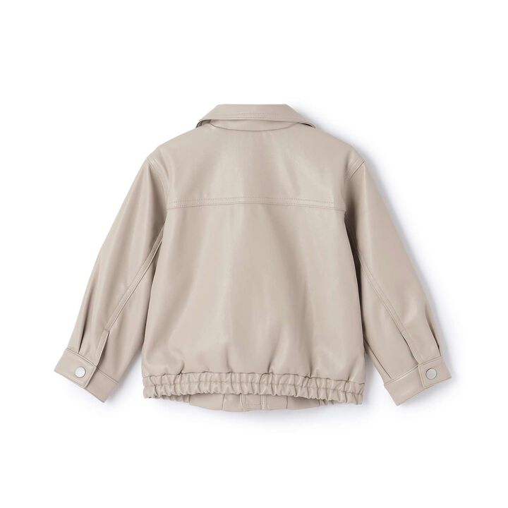 [Link] Faux Leather Jacket,Beige, medium image number 5