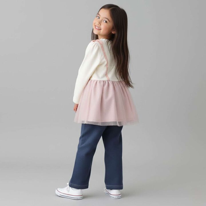 Ribbon Embroidery Tulle Docking Tunic,Charcoal gray, medium image number 11