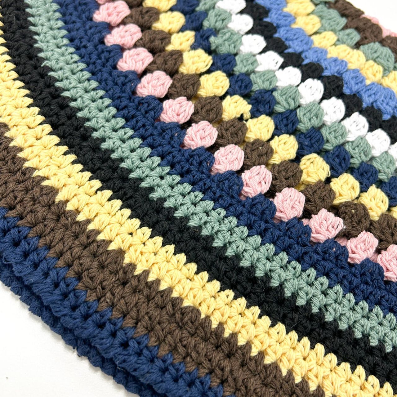 Black Crochet Knit Bucket Hat,Multi color, large image number 6