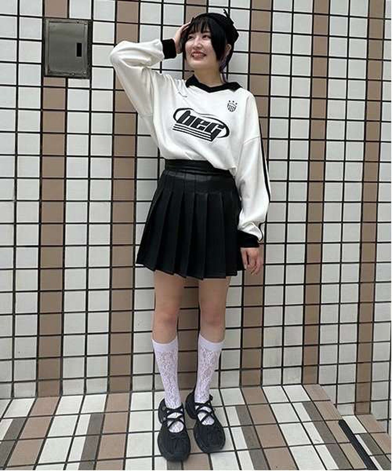 Faux Leather Pleated Skirt,Ivory, large image number 6