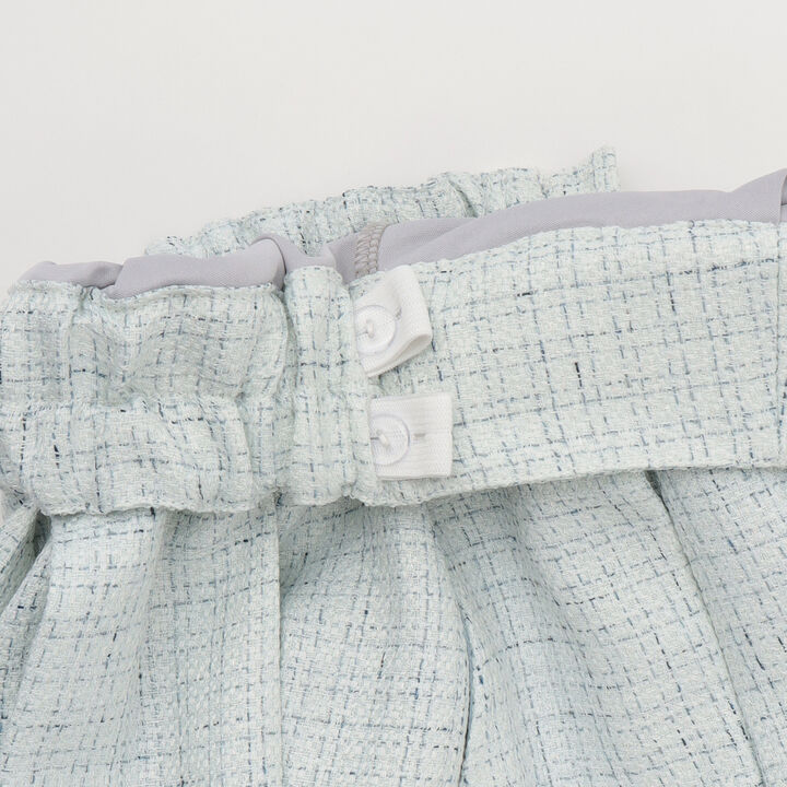 Lame Tweed Tacked Flare Shorts♪,Light blue, medium image number 5