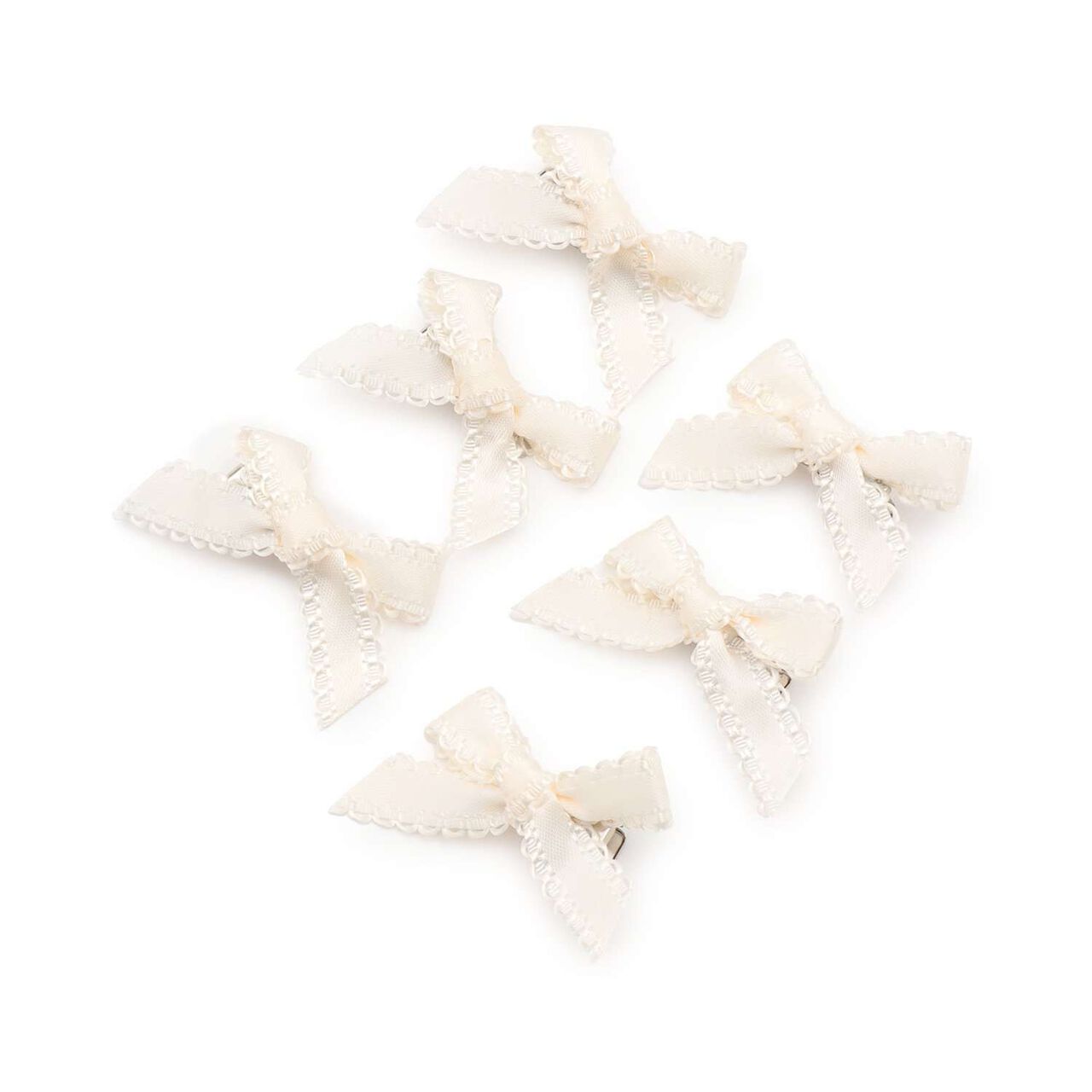 Mini Hair Clips (Set of 6),Cream, large image number 1