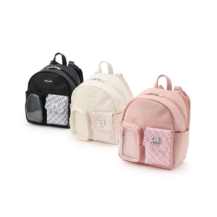 Double Pocket Checkered Backpack,Pink, medium image number 14