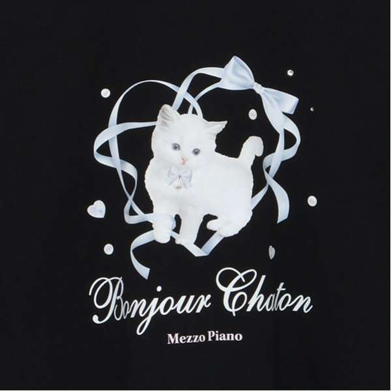 [GOOD PRICE] Bonjour Chaton Long-Sleeve T-Shirt,Black, large image number 13
